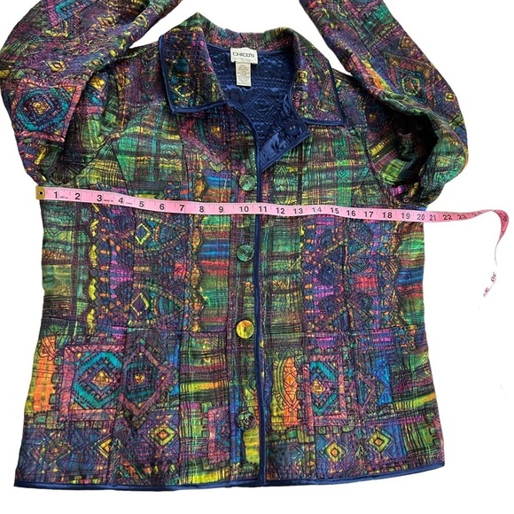 Chicos Quilted Button Up Reversible Lightweight Jacket - Picture 10 of 13